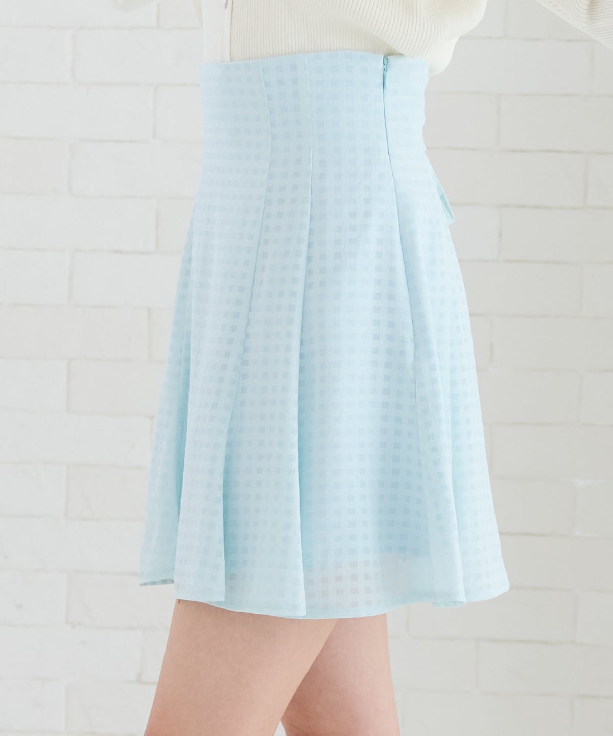 シアーチェックフレアミニスカート