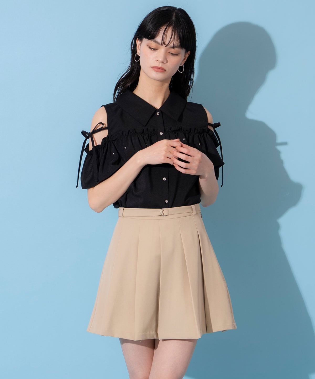 プリーツスカートルックショートパンツ