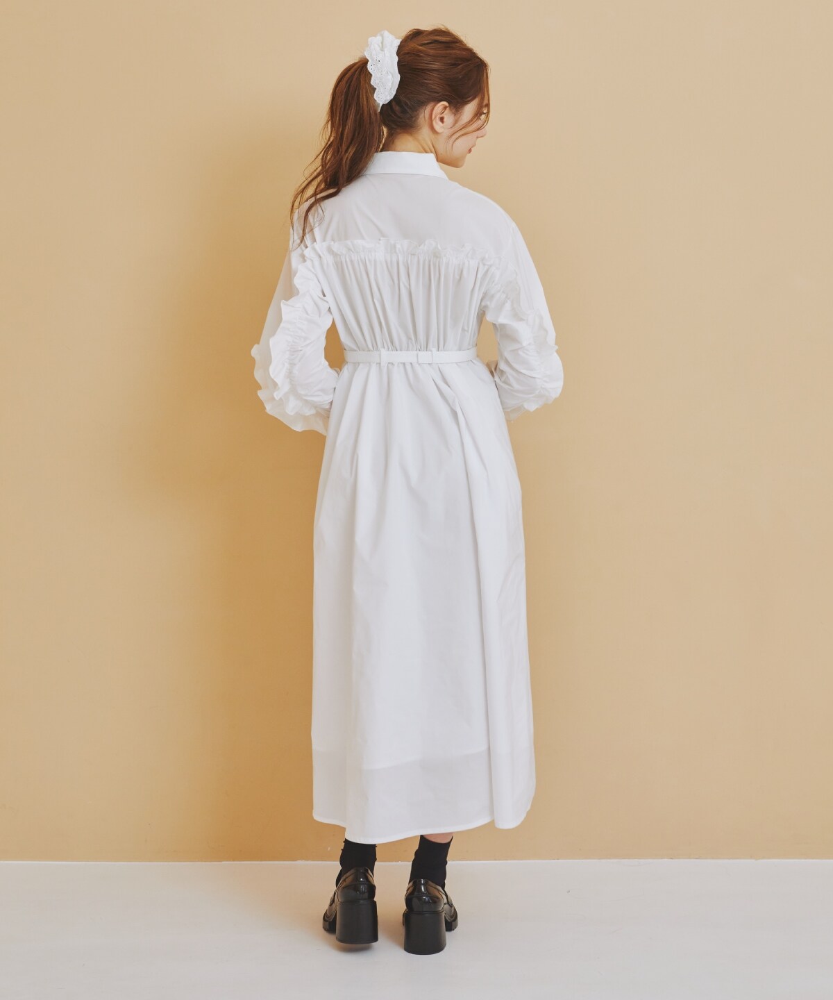 フリルシャツワンピース