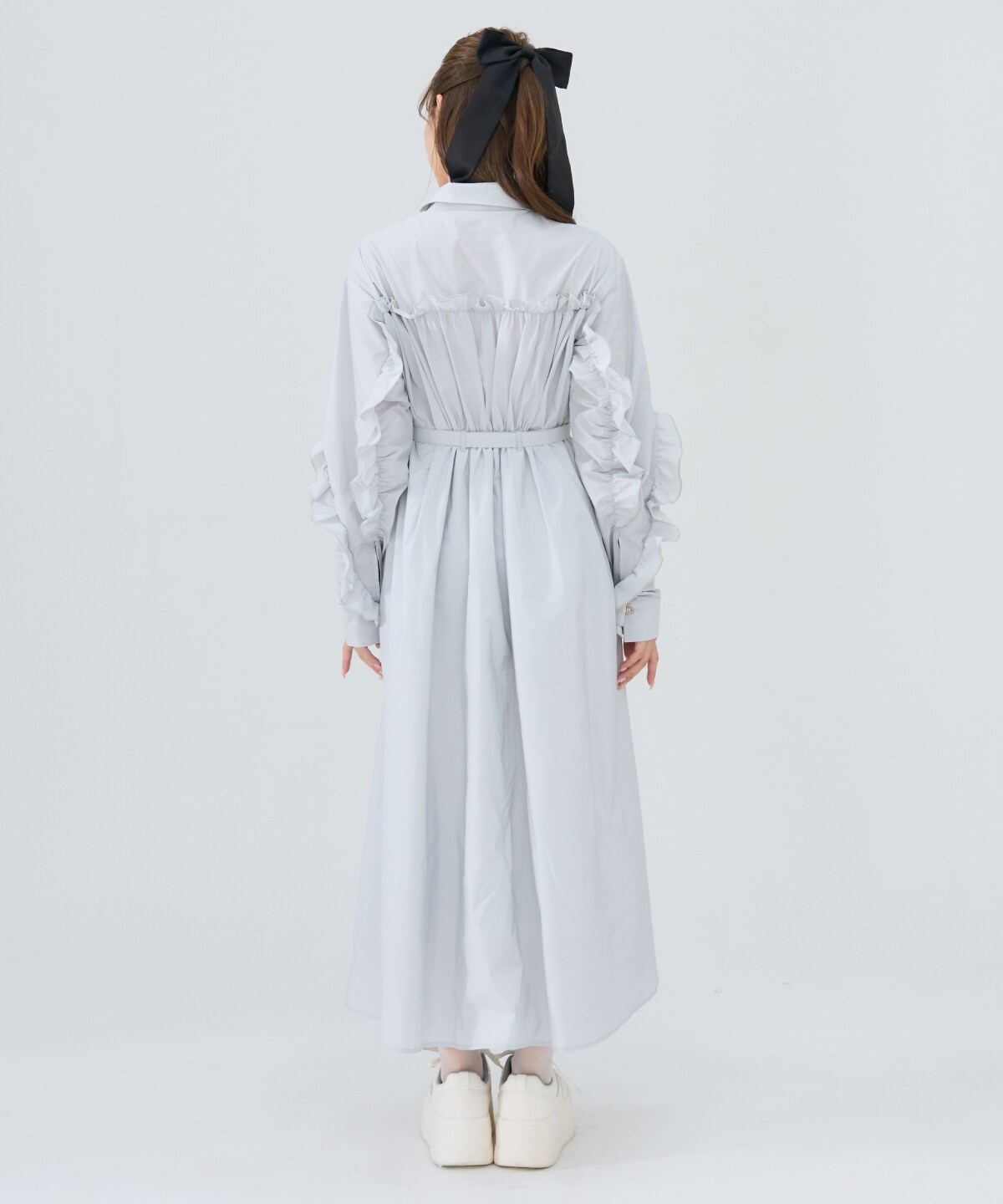 フリルシャツワンピース