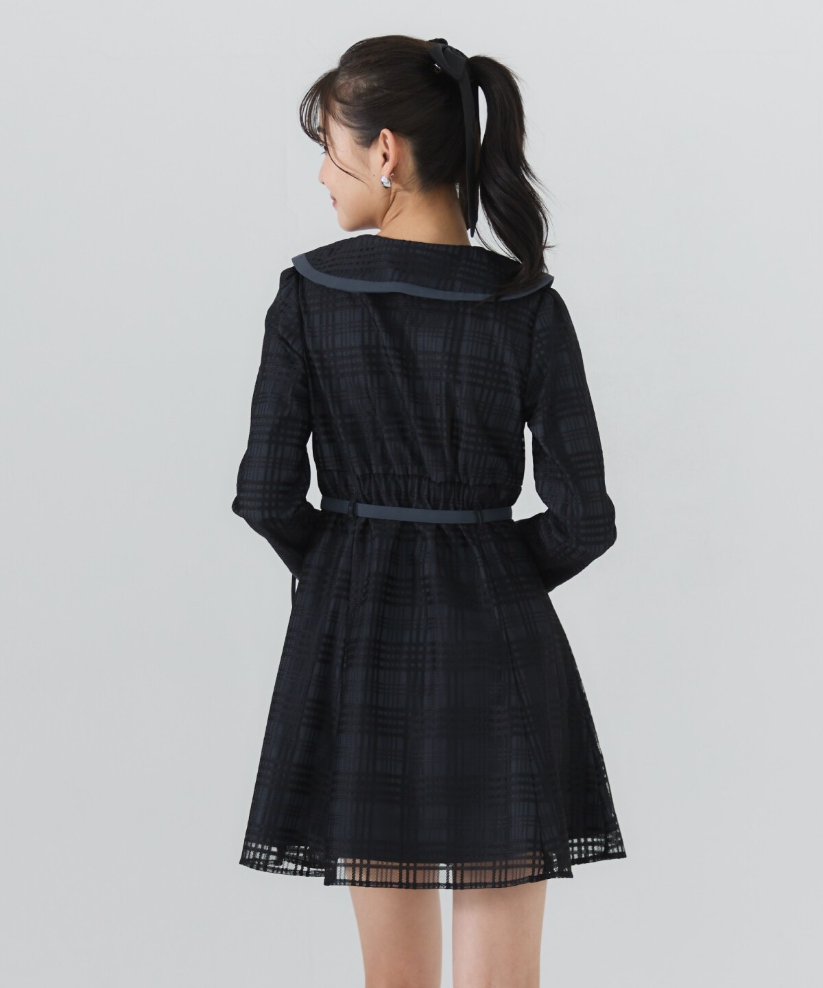 ビッグカラーレースミニワンピース