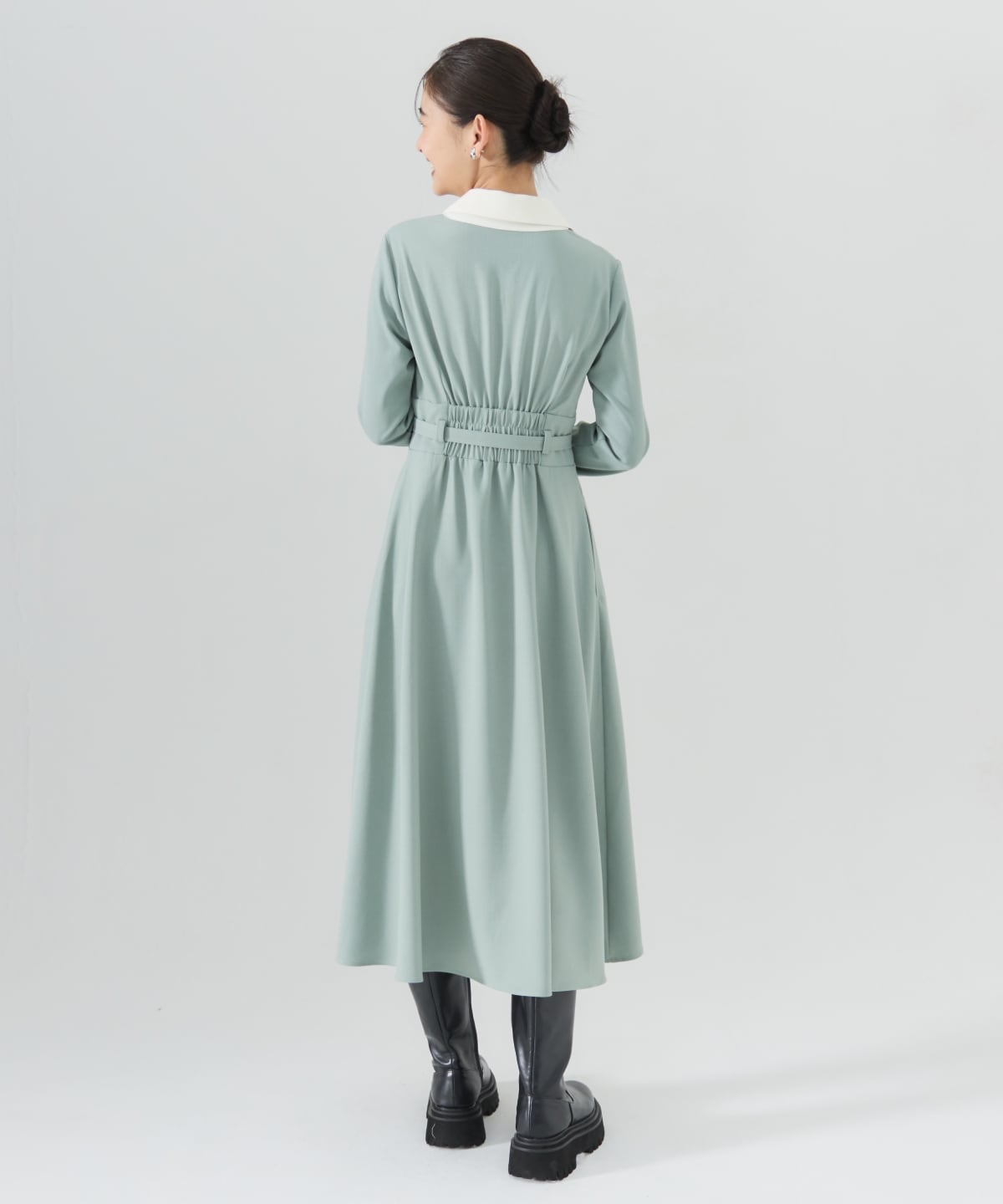 バイカラースキッパーシャツワンピース