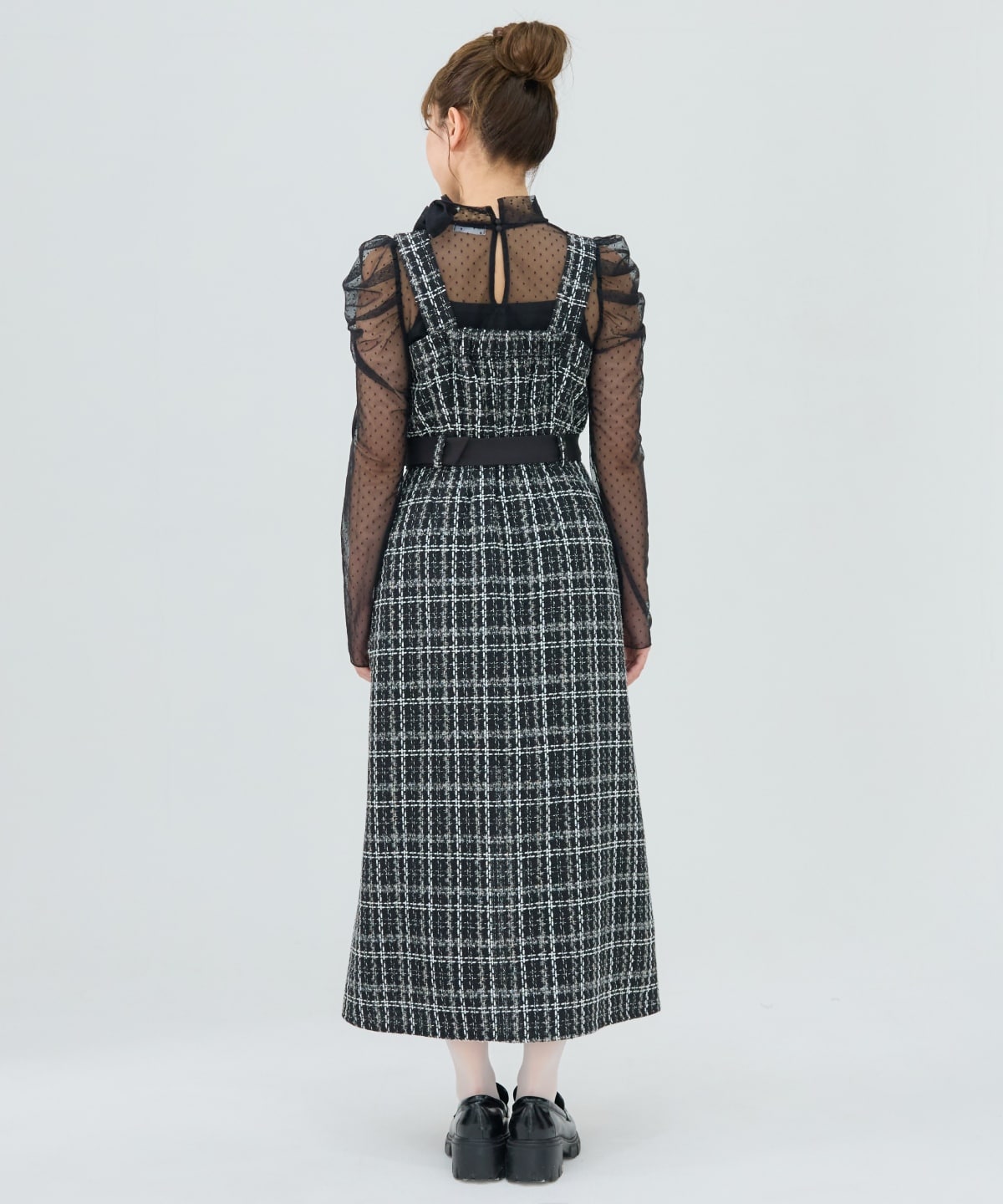 ツイードデザインジャンパースカート