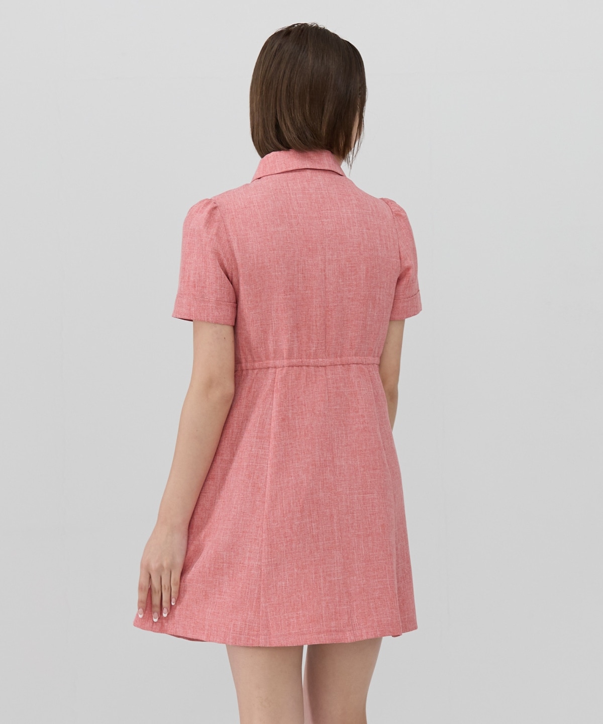 エンブレムボタンシャツワンピース