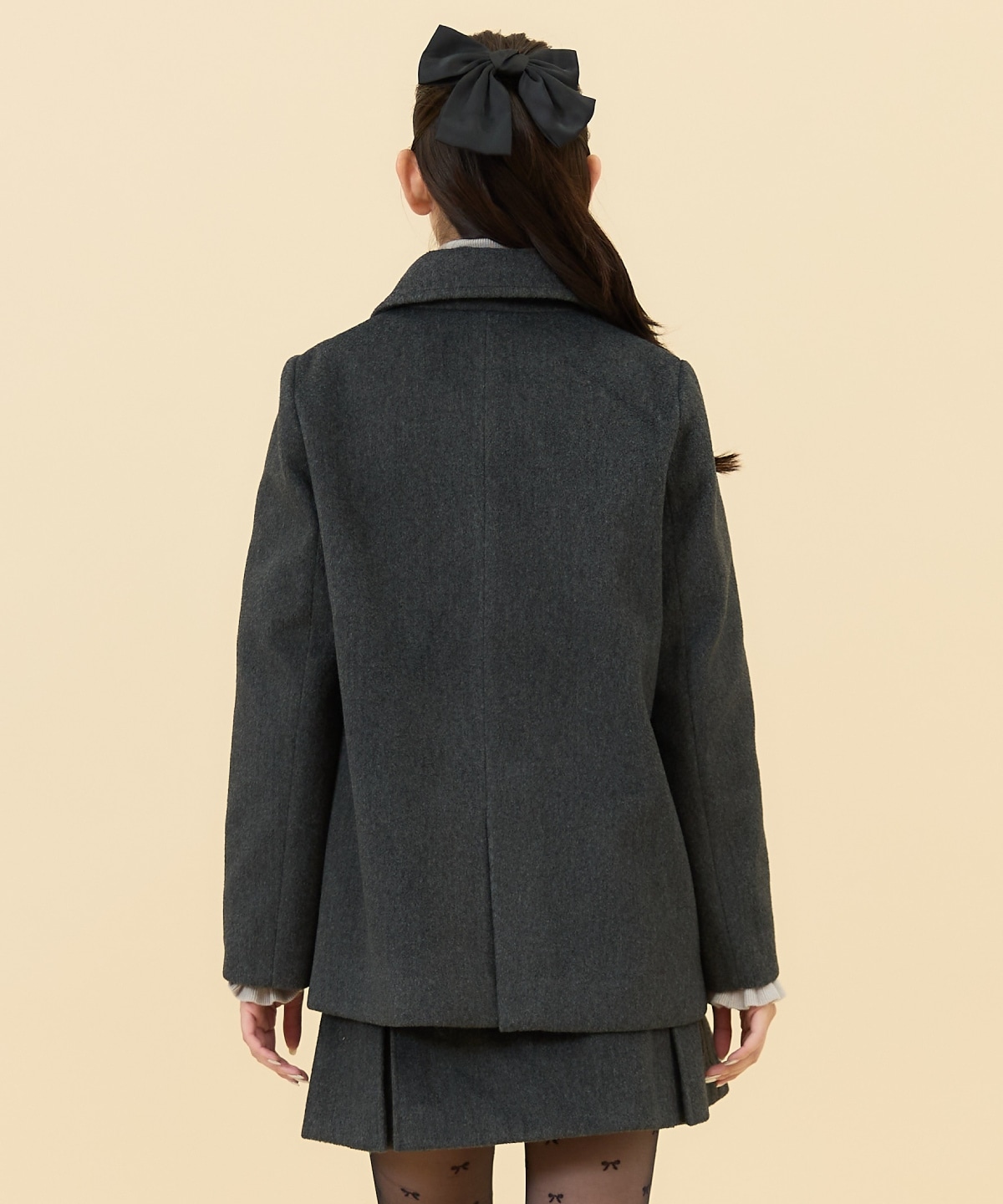 【セットアップ可能】カットメルトンダブルショートコート