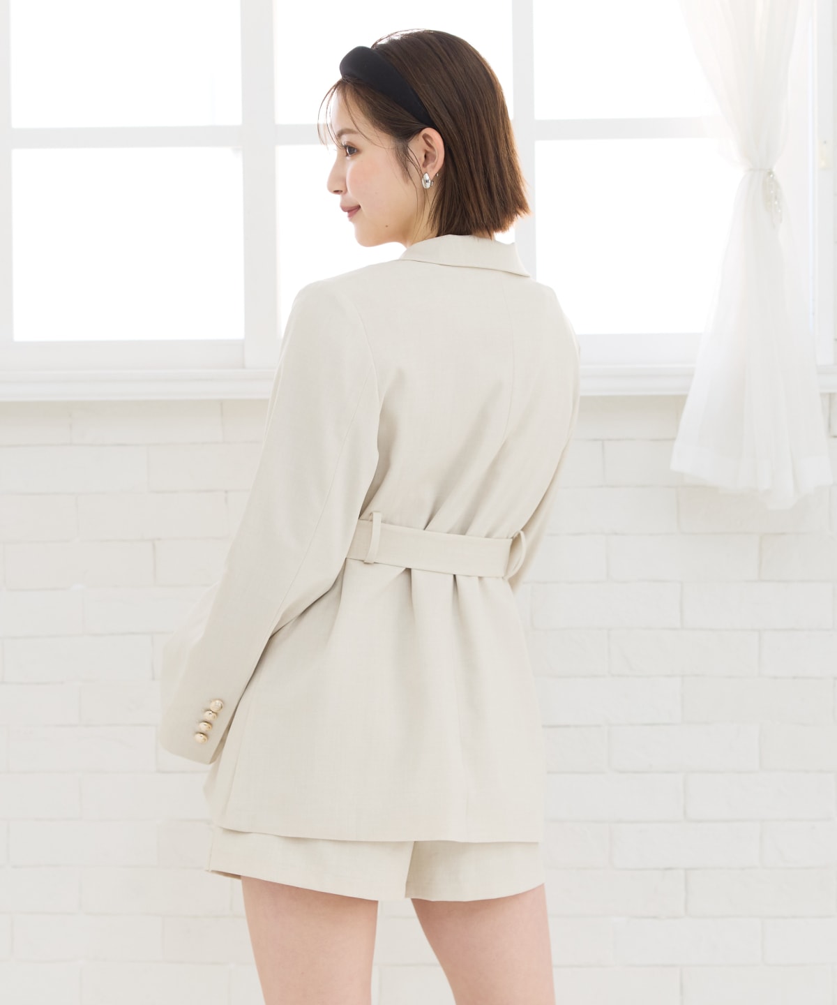 【セットアップ可能】ベルテッドダブルジャケット