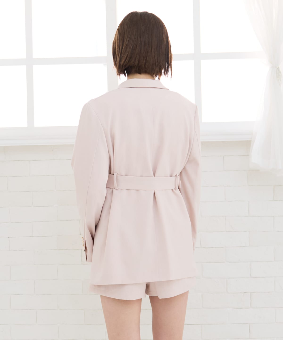 【セットアップ可能】ベルテッドダブルジャケット