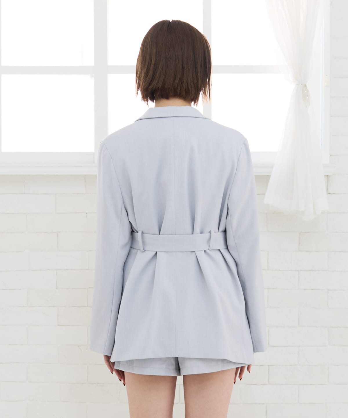 【セットアップ可能】ベルテッドダブルジャケット