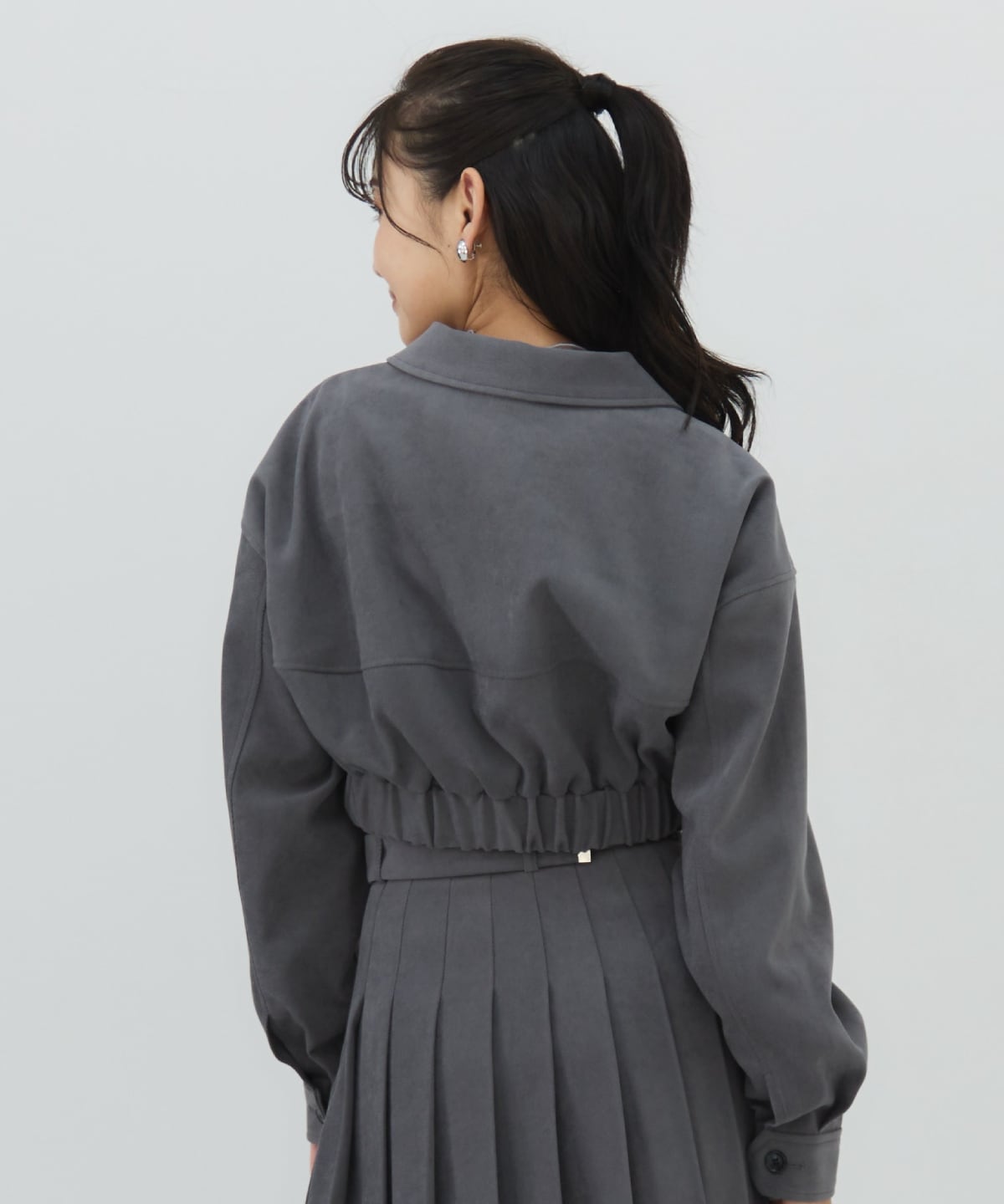 【セットアップ可能】フロントジップショートブルゾン