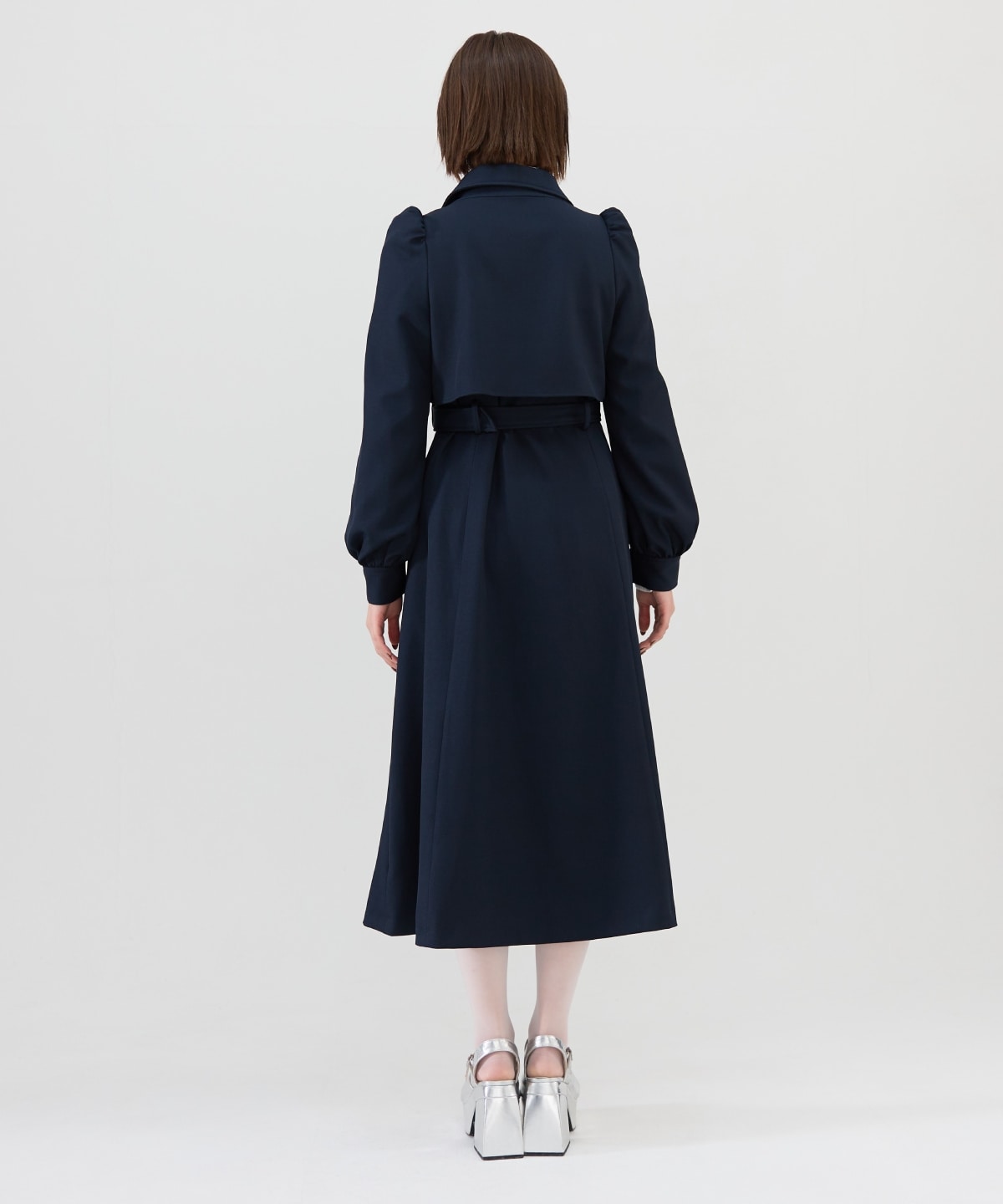 パフスリーブロングトレンチコート