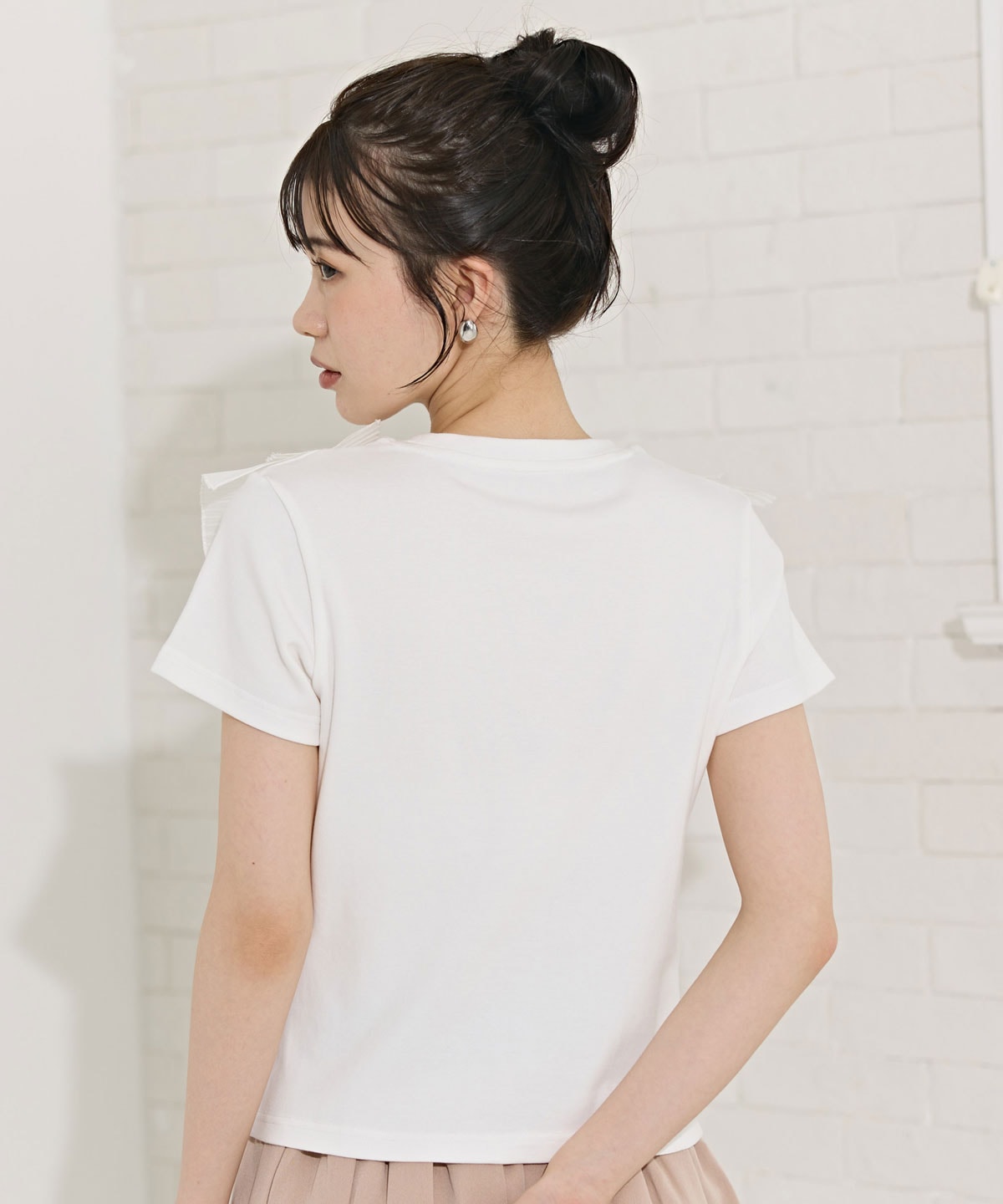 ラッフルプリーツTシャツ