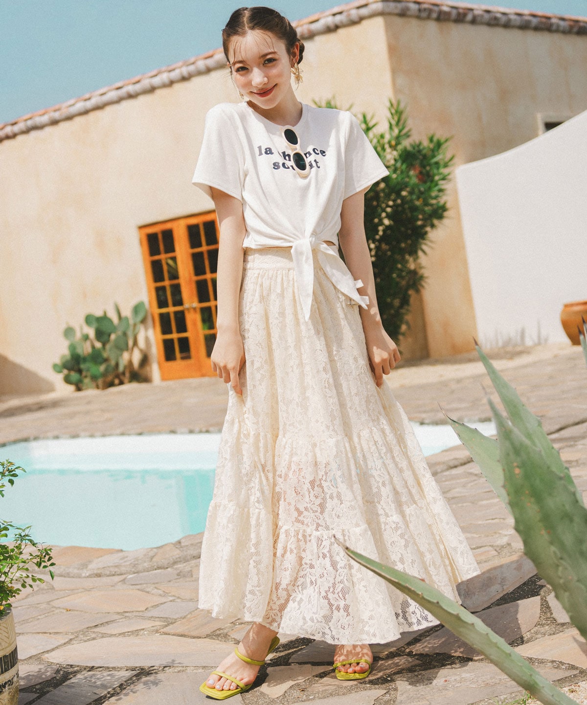 フロントリボンTシャツ