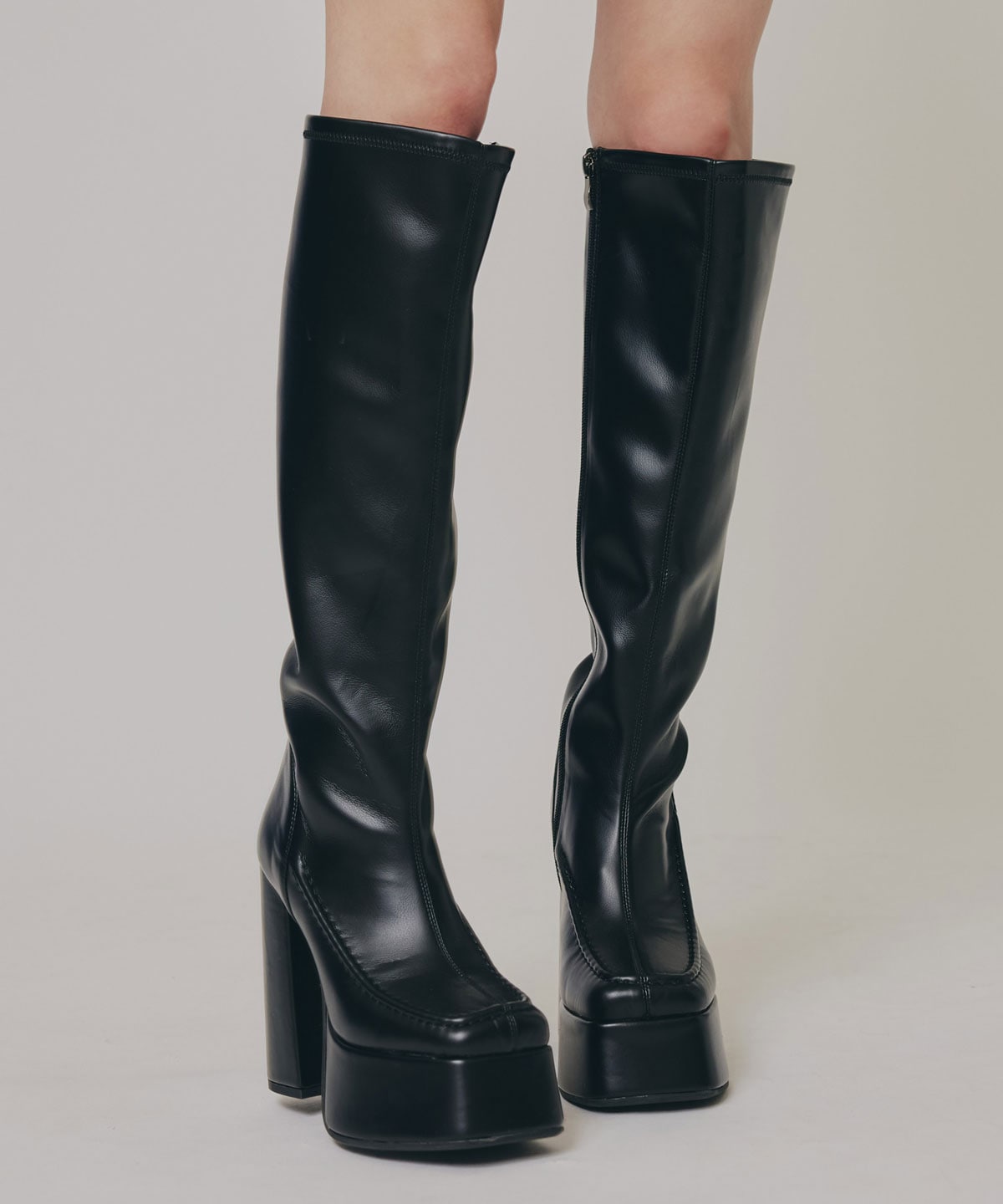 スクエアタイツロングブーツ
