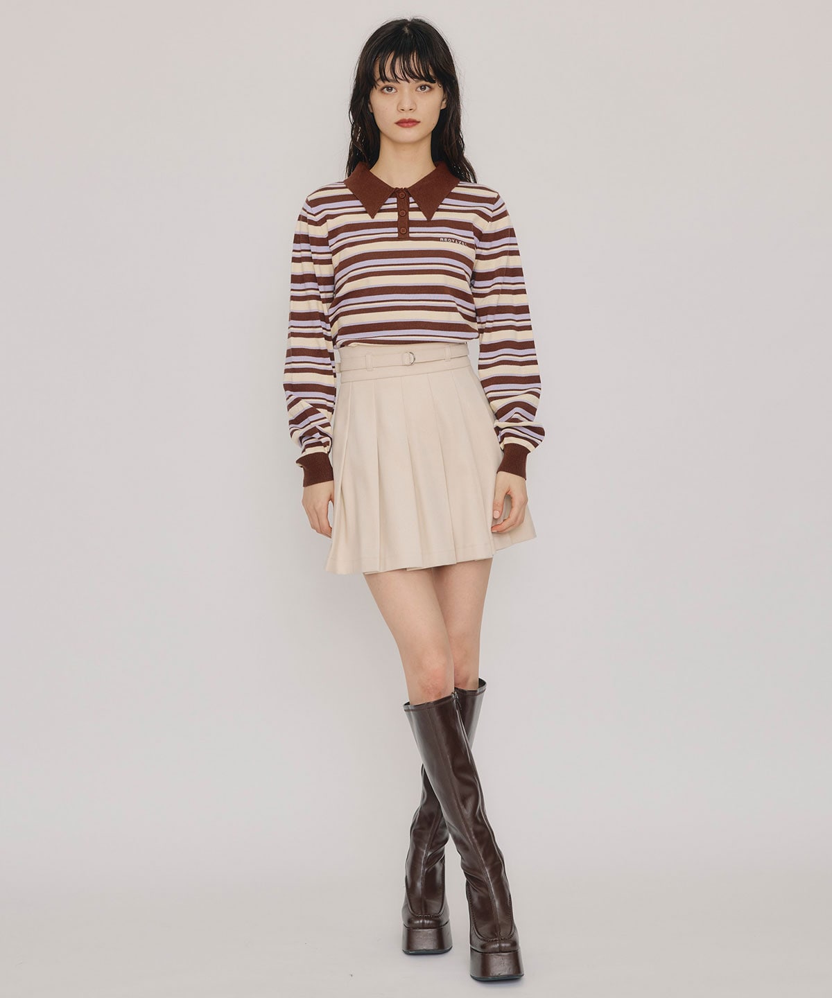 メルトンライクプリーツミニスカート