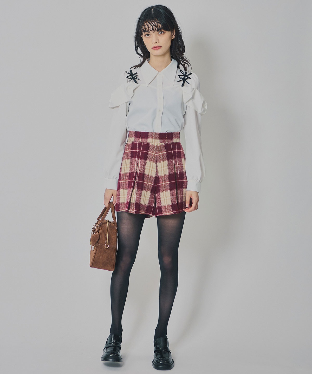 チェックタックショートパンツ