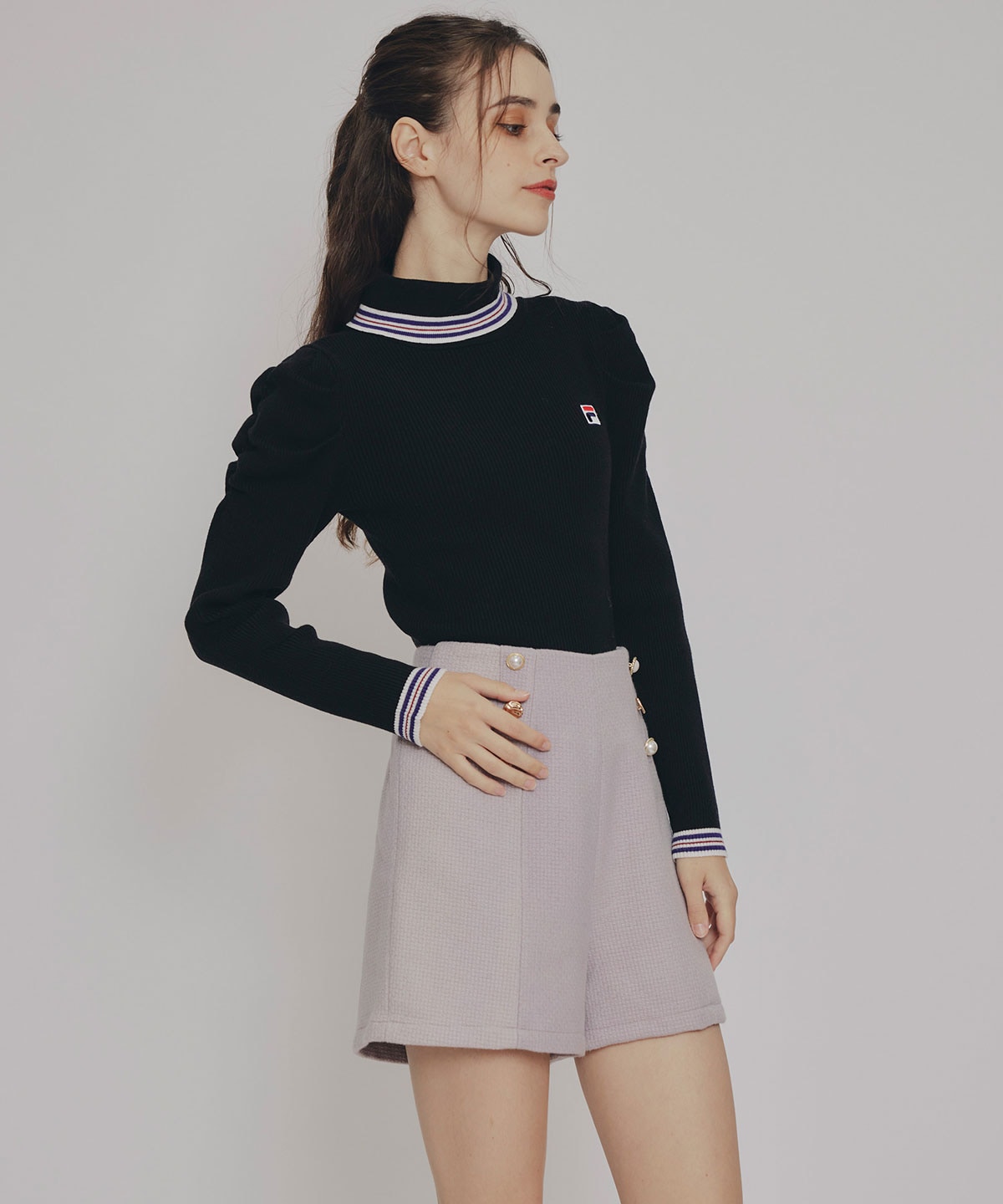 ハイウエストマルチボタンショートパンツ