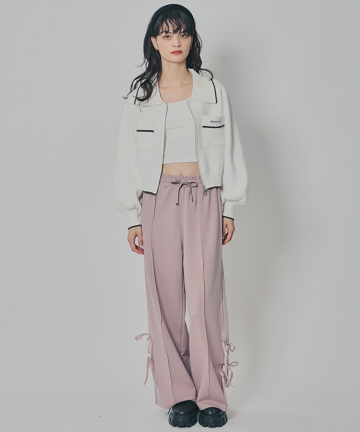 ダブルリボンラインイージーパンツ