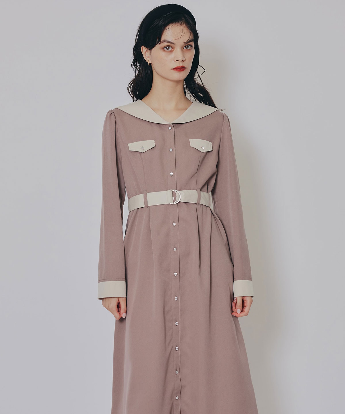 BIGセーラーカラーロングワンピース