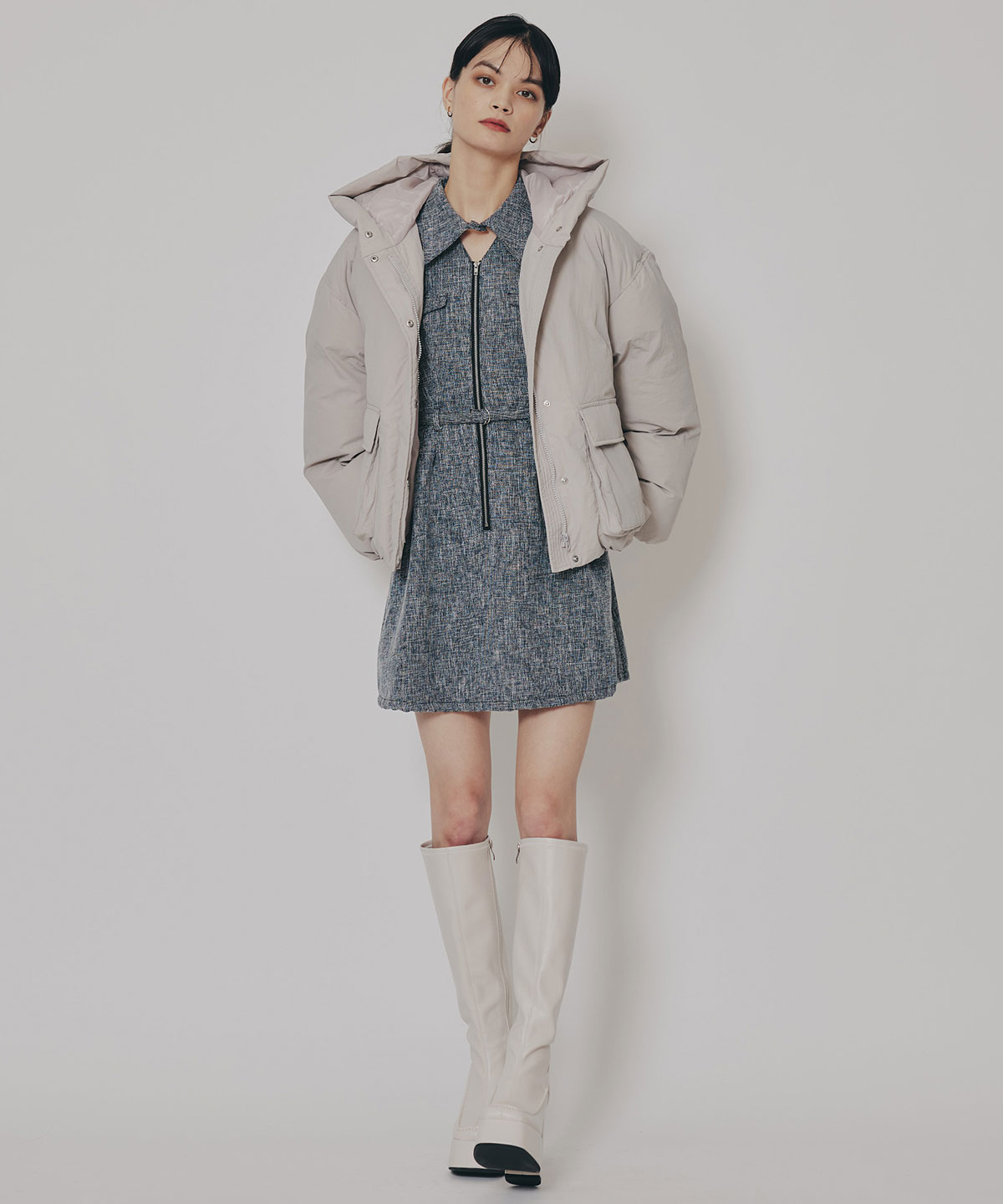 フラップポケットファイバーダウンジャケット