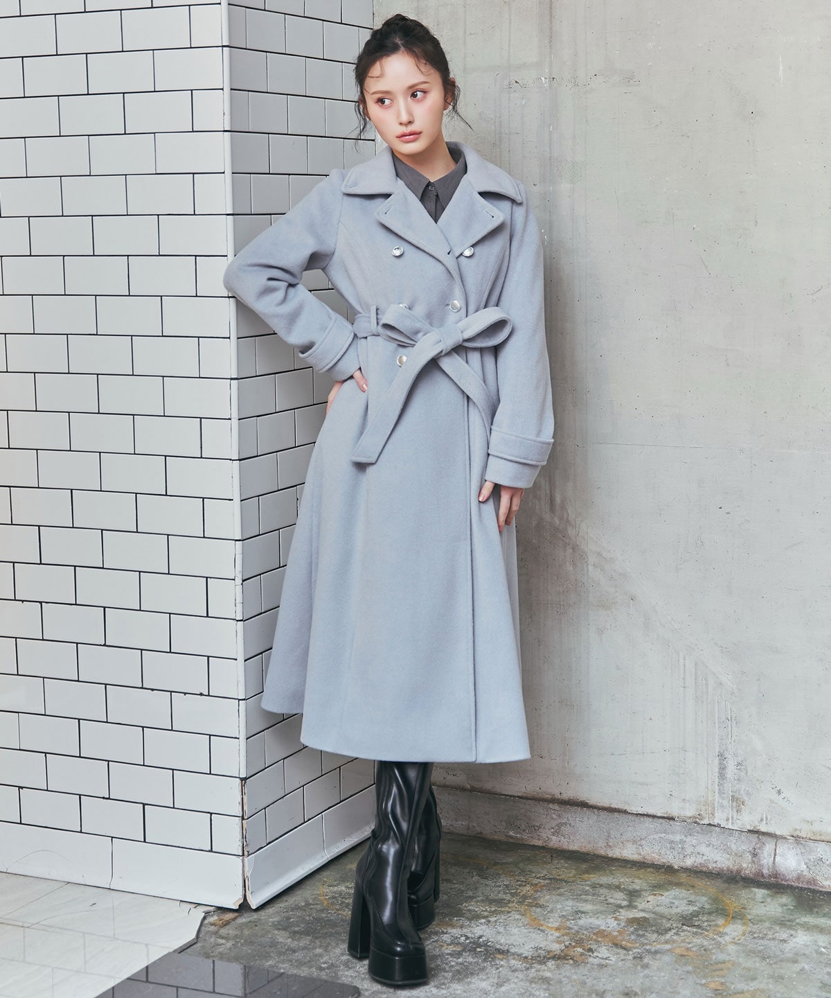 2WAYカラーダブルロングコート