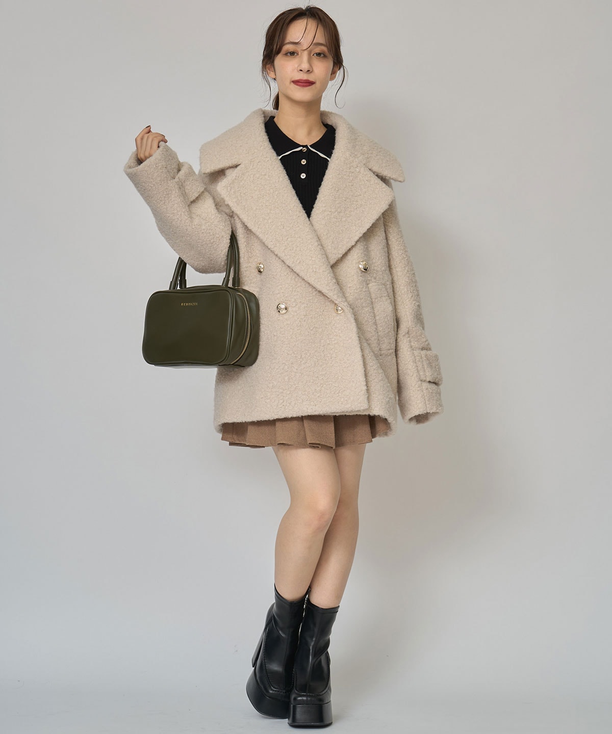 ボアダブルミドルコート