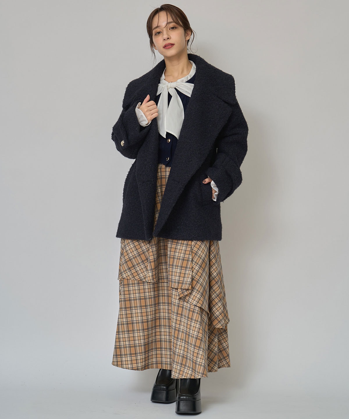 ボアダブルミドルコート