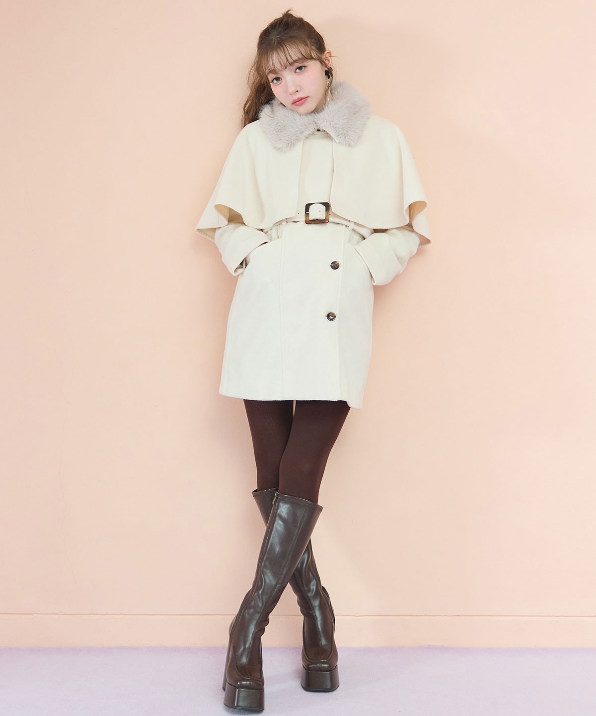 マルチWAYケープファーショートコート