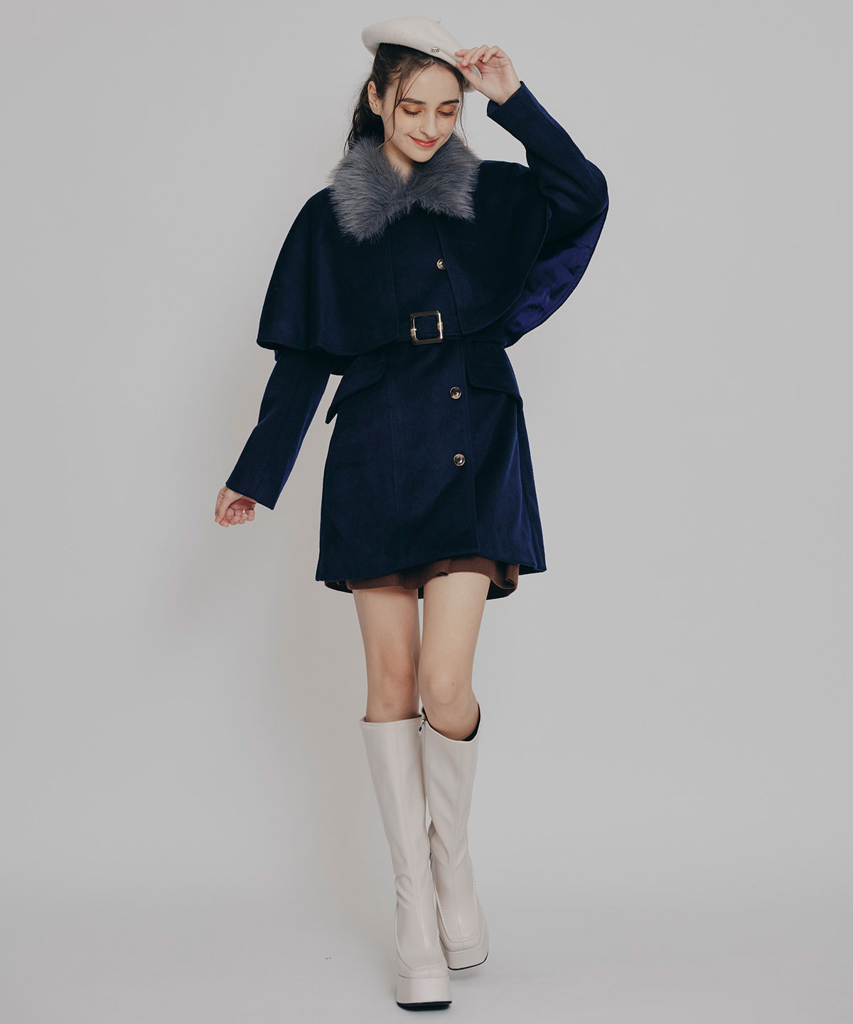 マルチWAYケープファーショートコート