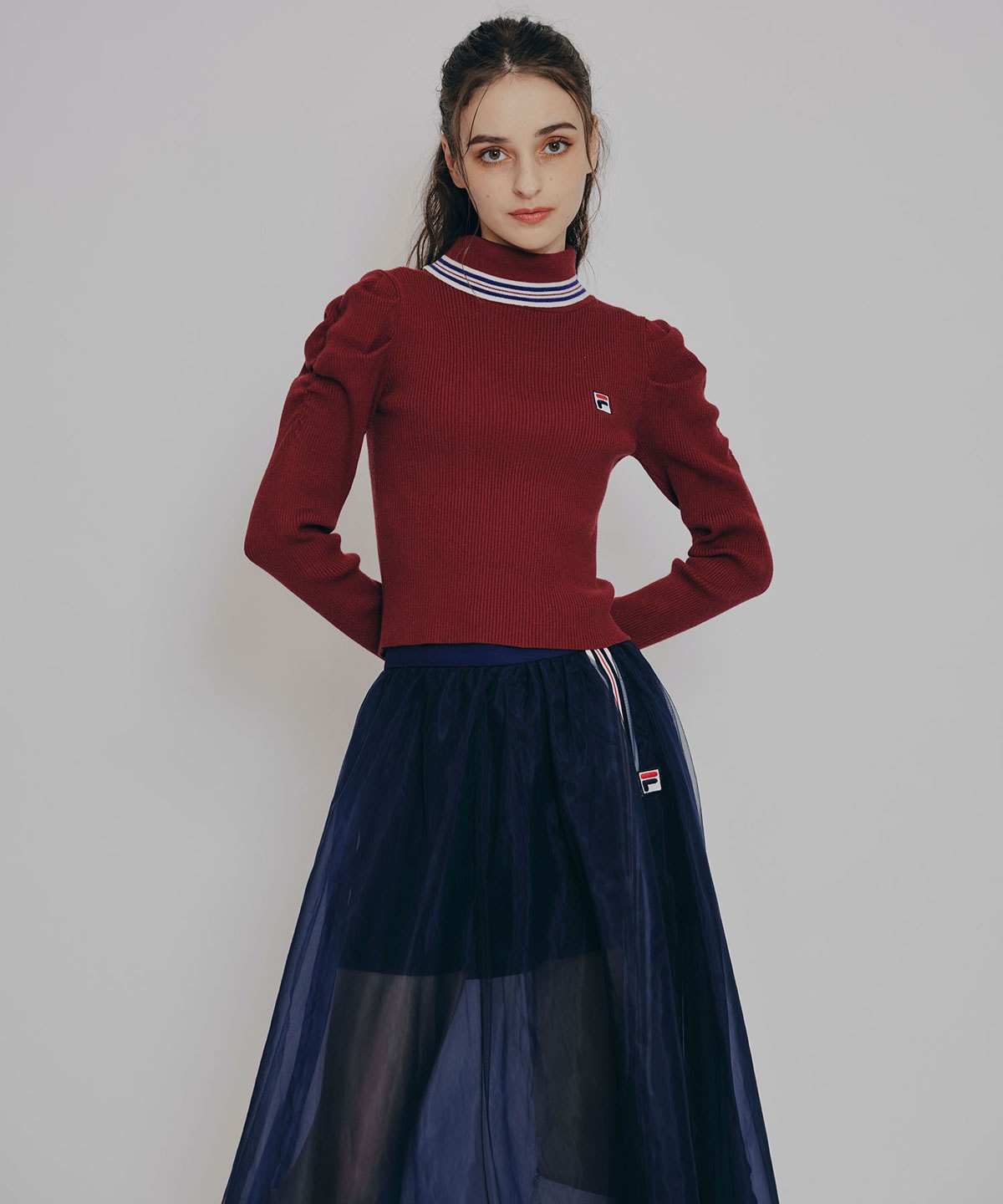 ［FILA×REDYAZEL］ラインタートルニットプルオーバー