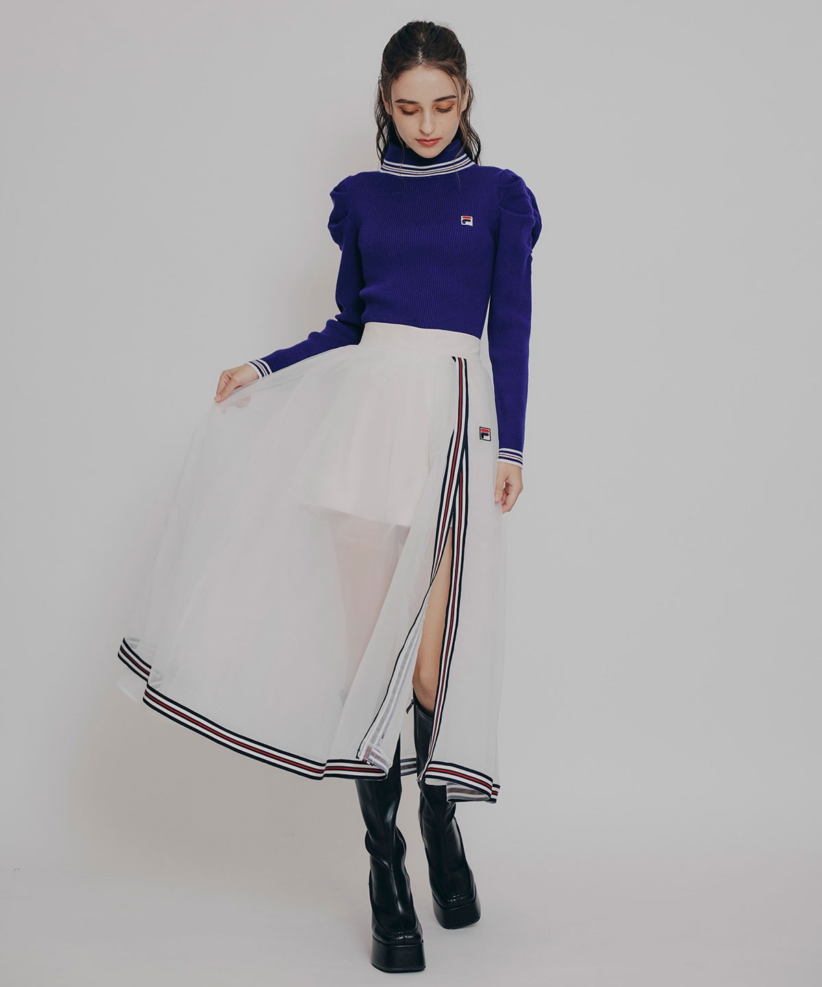 ［FILA×REDYAZEL］ラインタートルニットプルオーバー