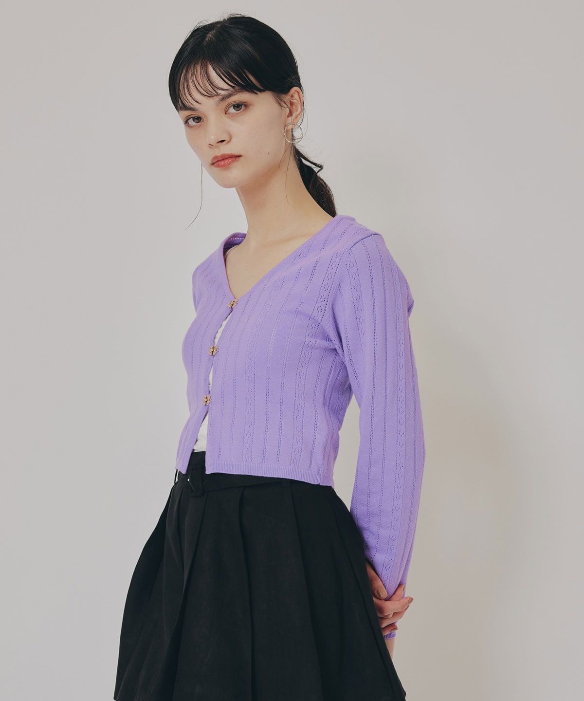 バタフライホックニットカーディガン