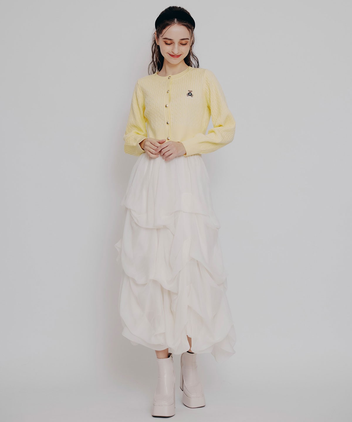 Azelyミニケーブルニットカーディガン