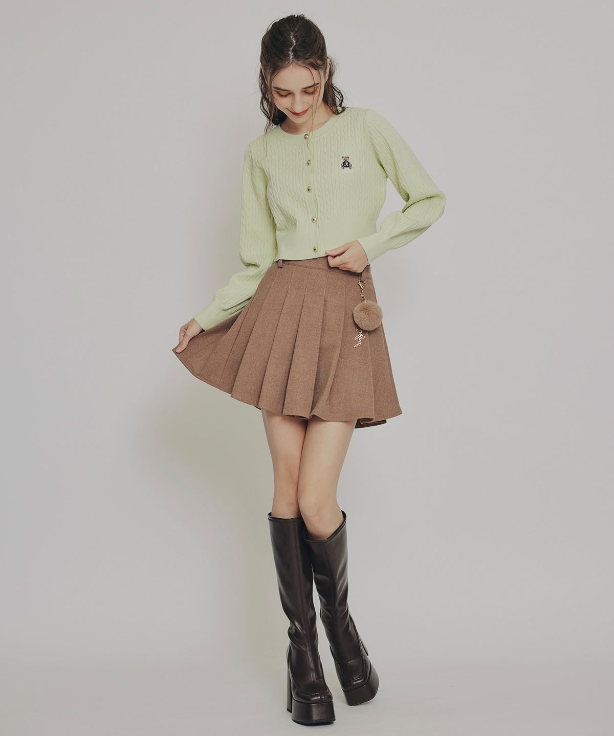 Azelyミニケーブルニットカーディガン