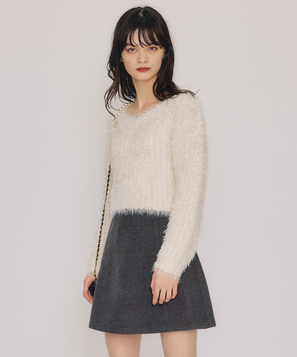 ブークレラメシャギーニットプルオーバー