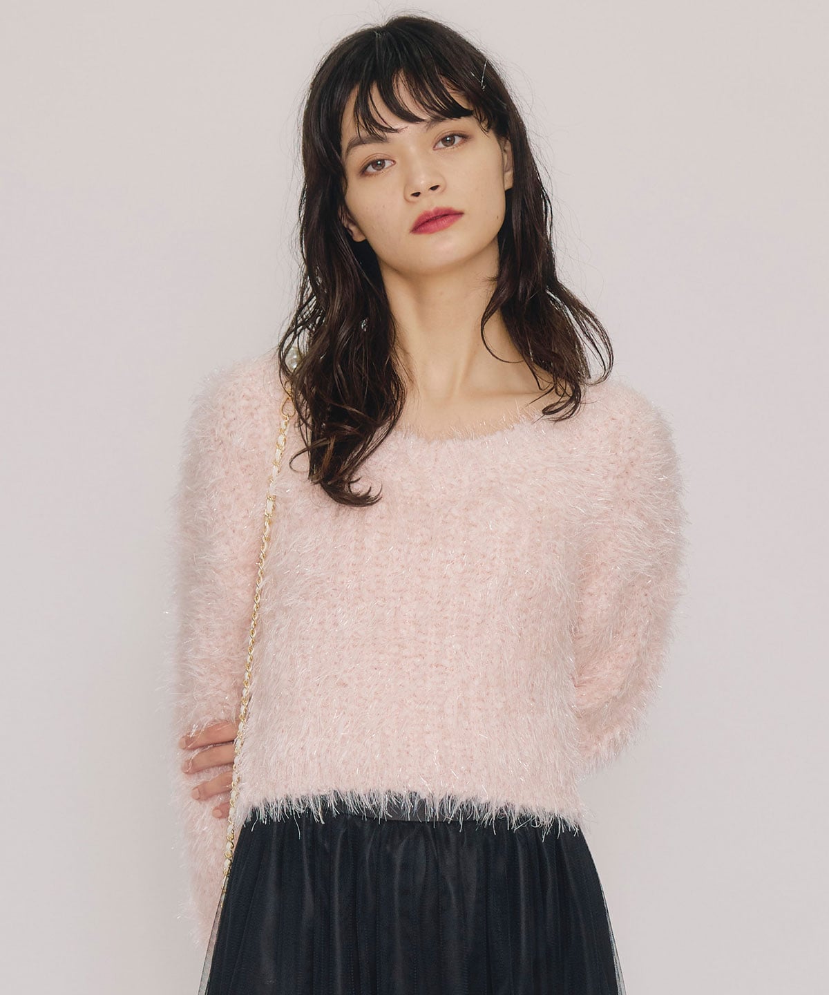 ブークレラメシャギーニットプルオーバー