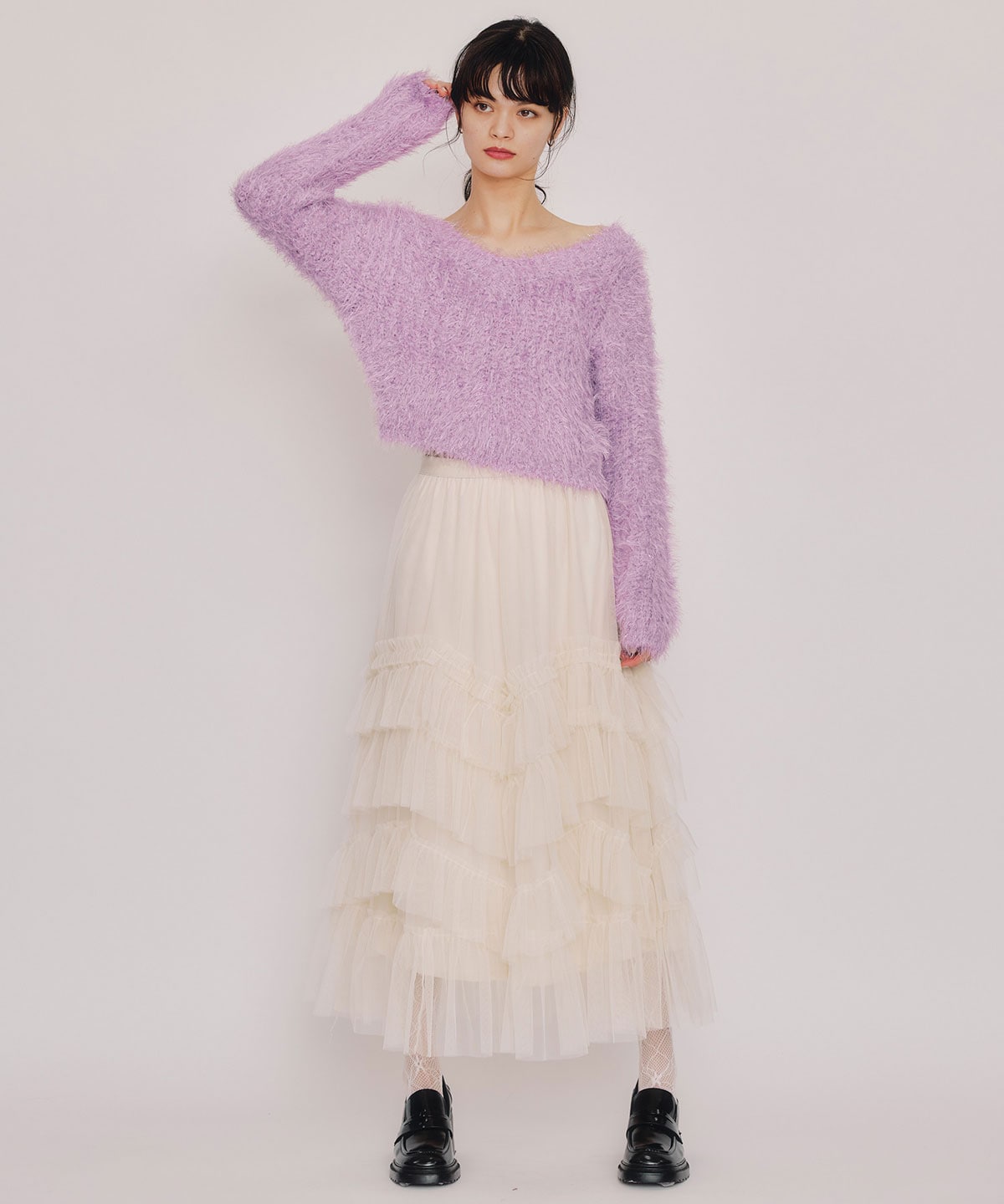 ブークレラメシャギーニットプルオーバー