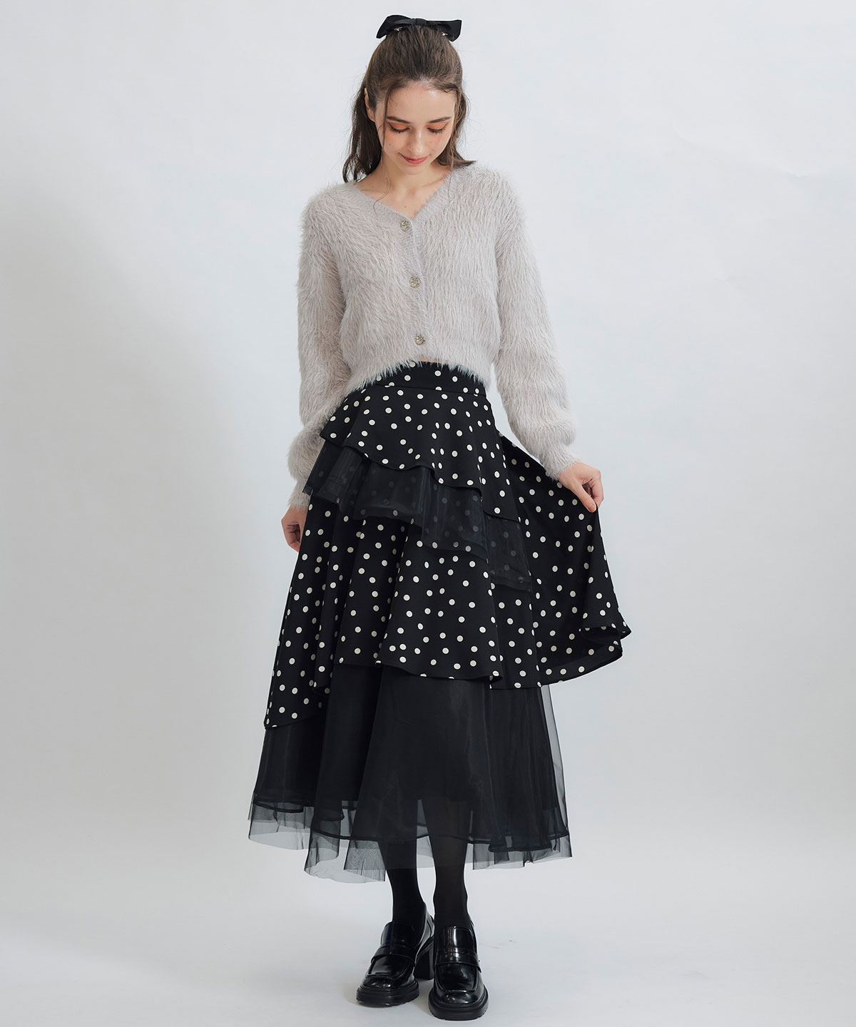 コンパクトシャギーニットカーディガン