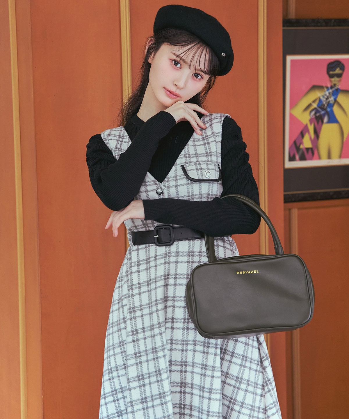 パワショルロゴリブニットトップス