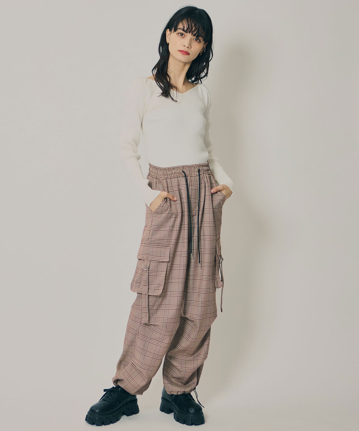 4wayリブニットトップス