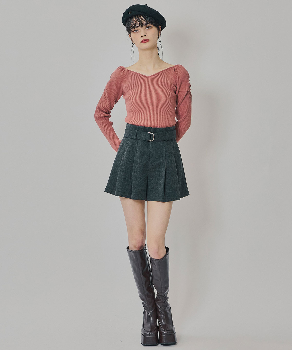 4wayリブニットトップス