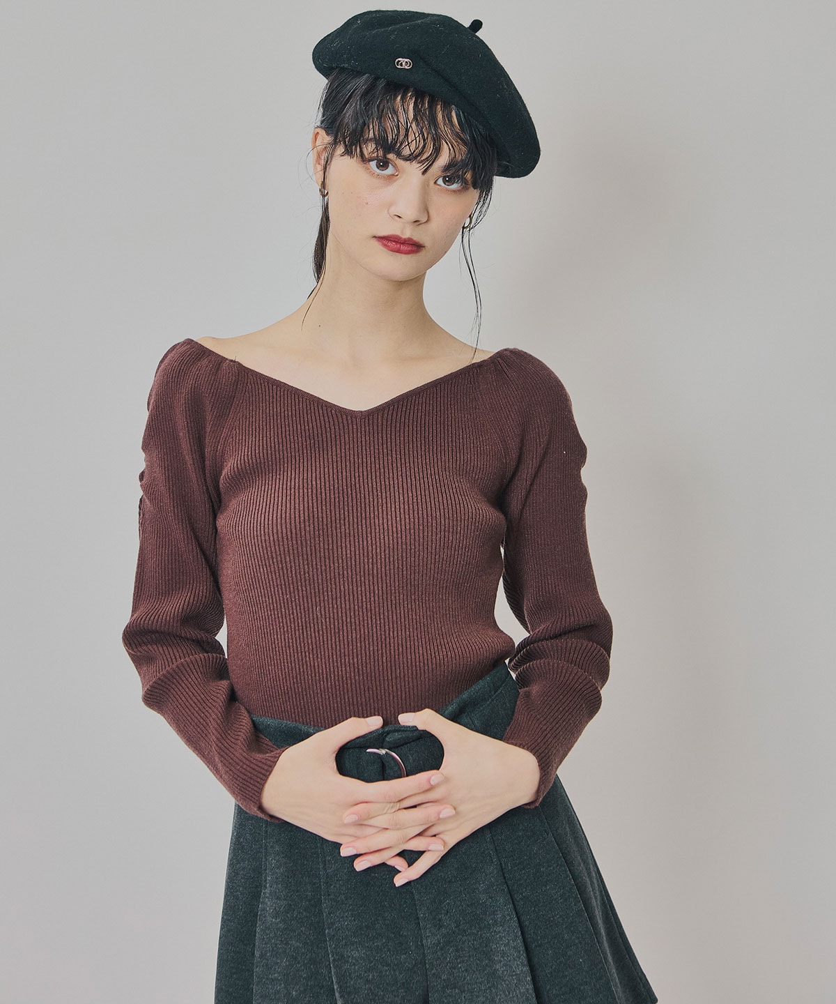 4wayリブニットトップス