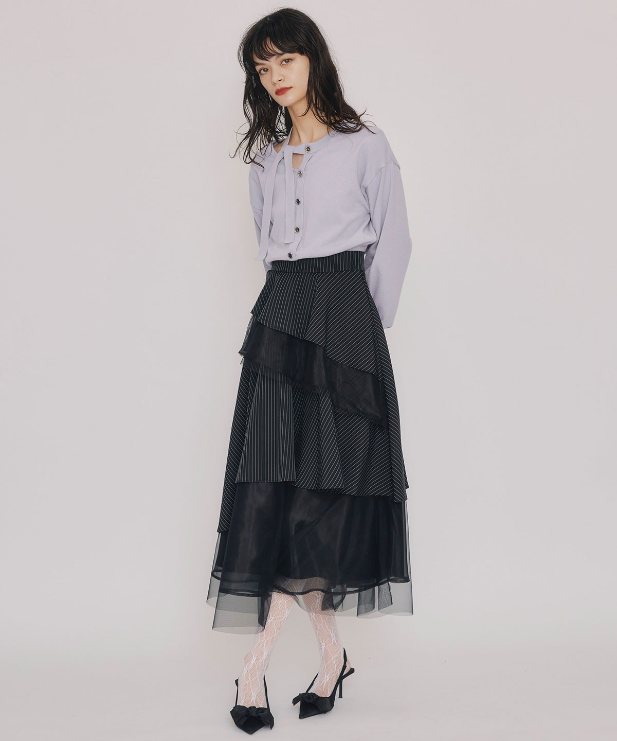 アシメカットデザインニットプルオーバー