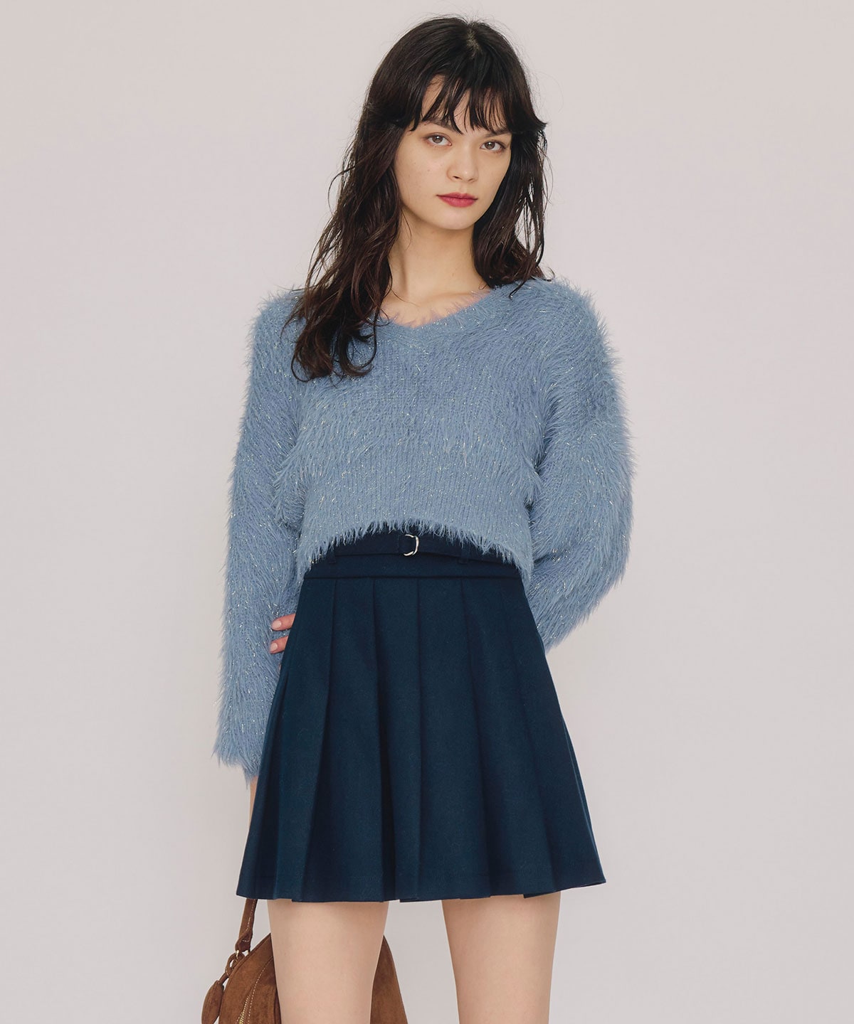 ラメシャギーニットプルオーバー