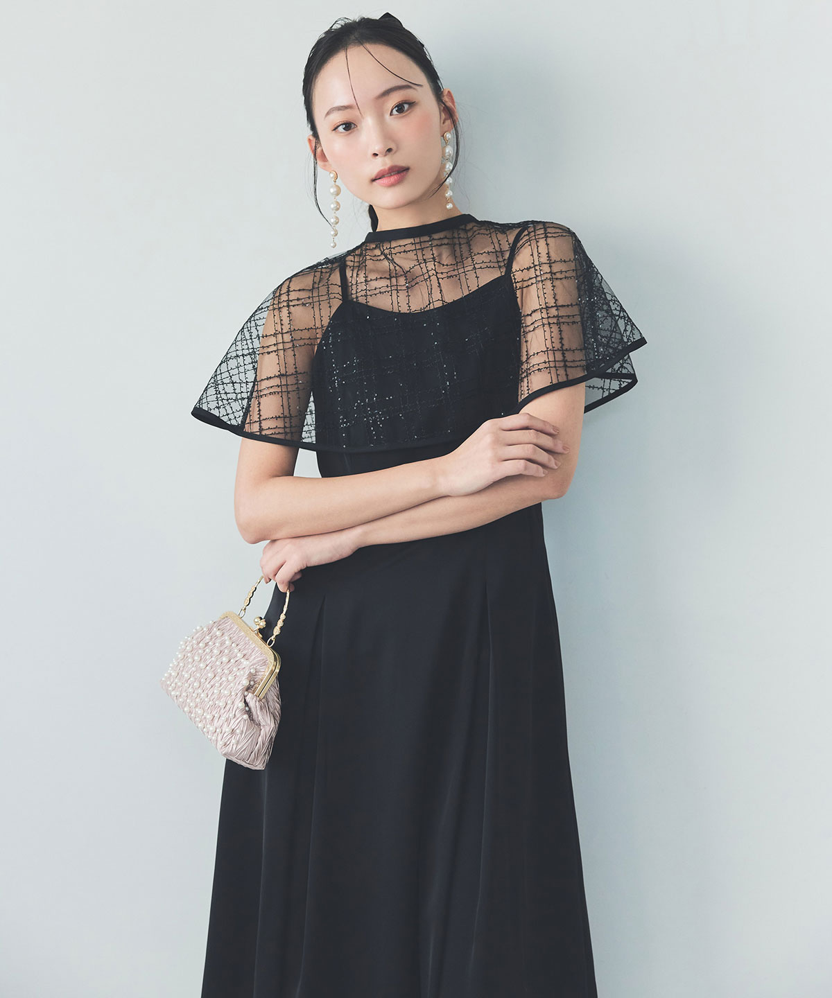 パールエンブロイダリー2WAYハンドバッグ