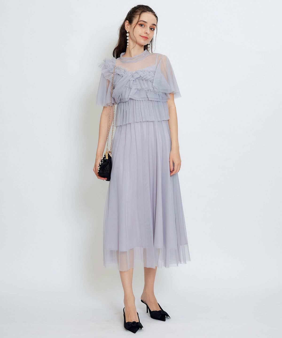 パールエンブロイダリー2WAYハンドバッグ