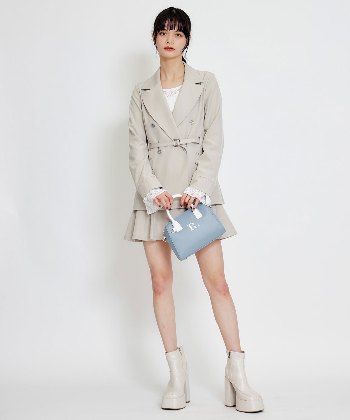 R.バイカラーミニボストンショルダーバッグ