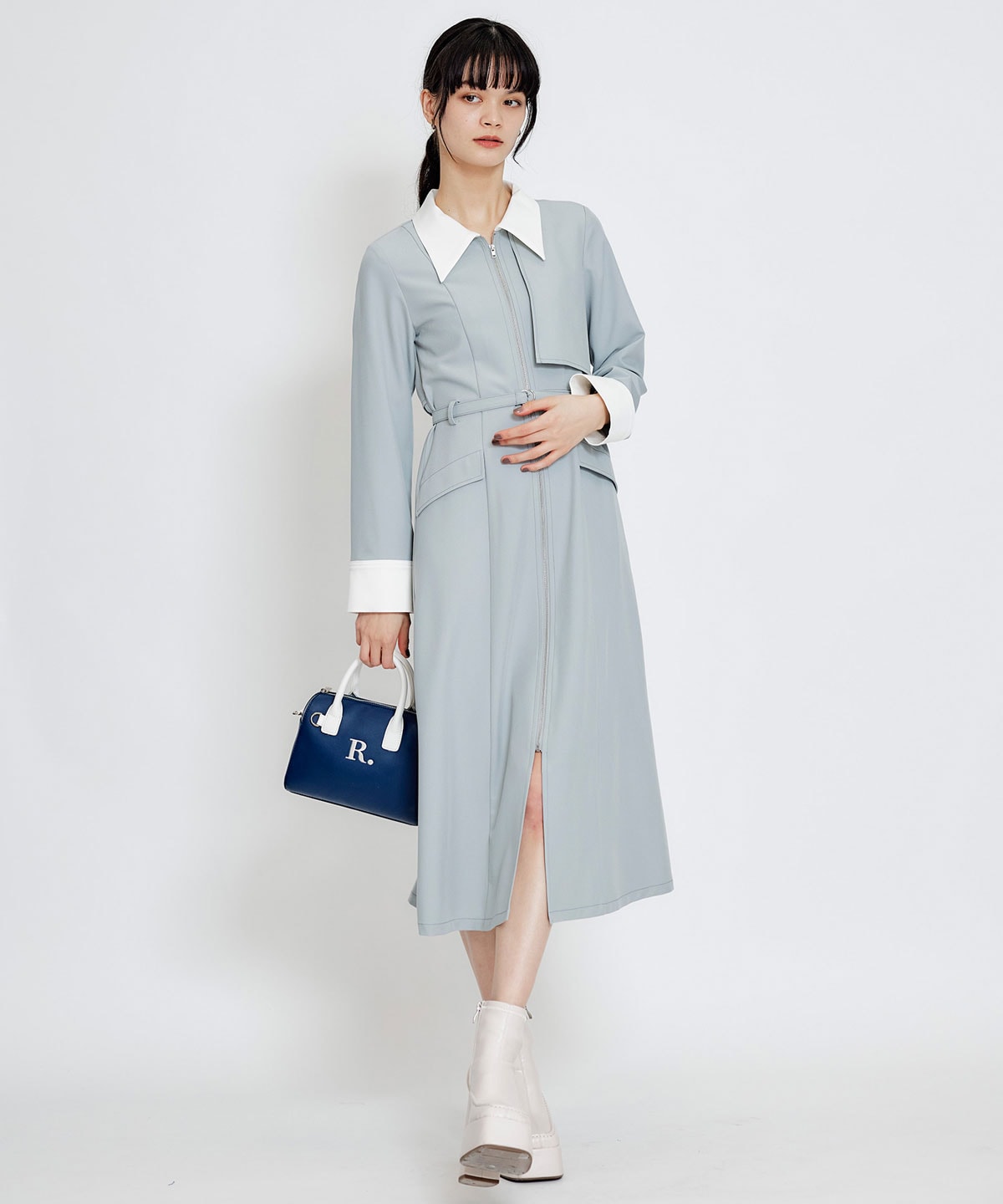 R.バイカラーミニボストンショルダーバッグ