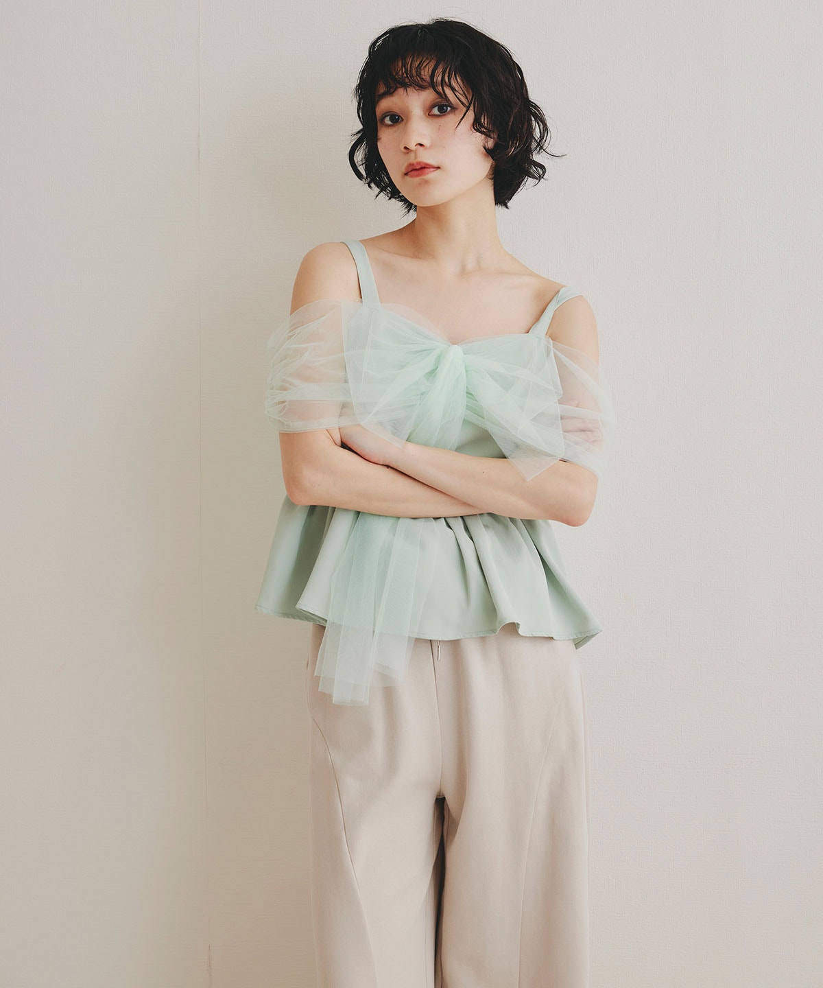 ラップドリボン2WAYトップス