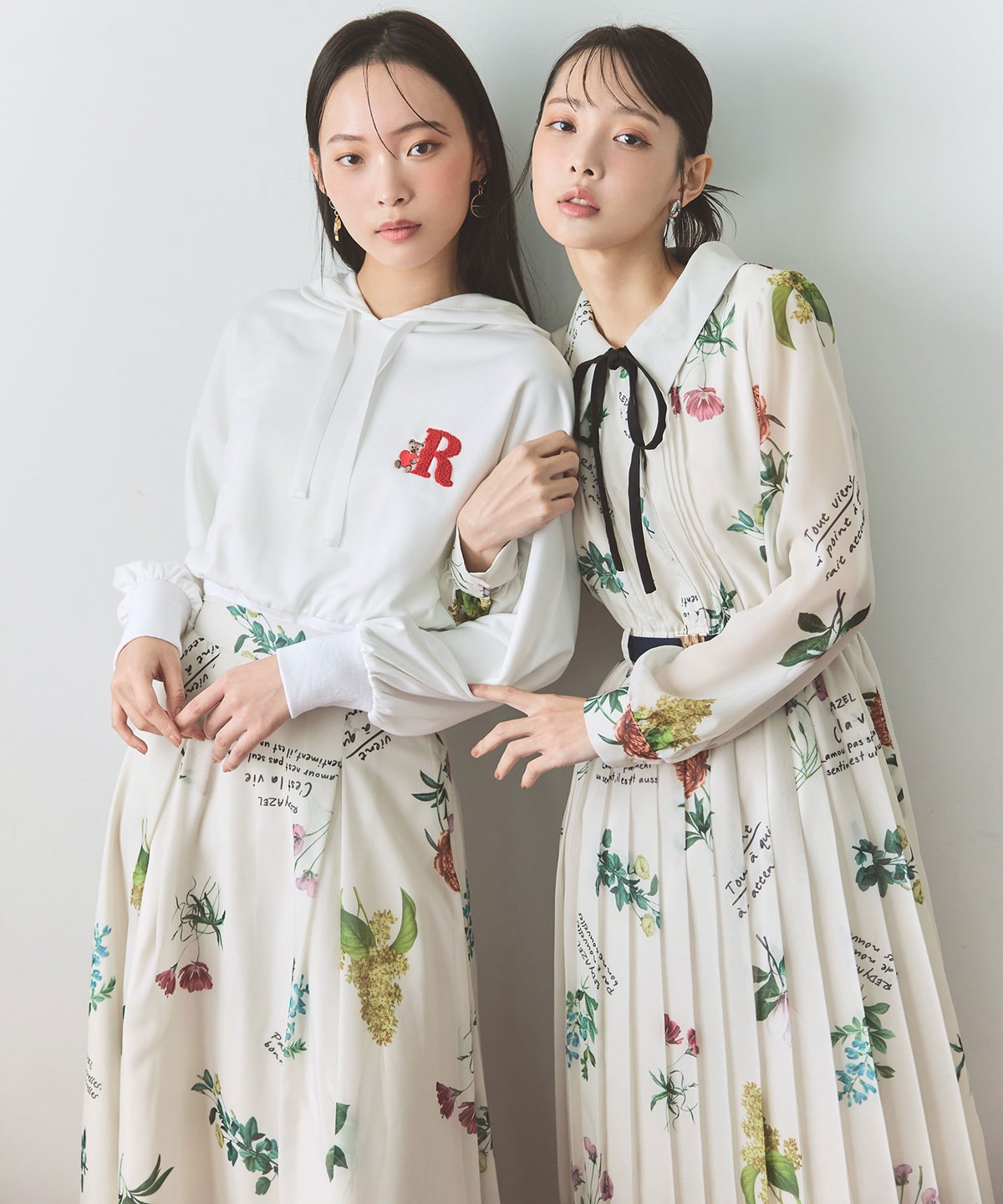 【Sheer Flower Series】シアーフラワータックフレアロングスカート