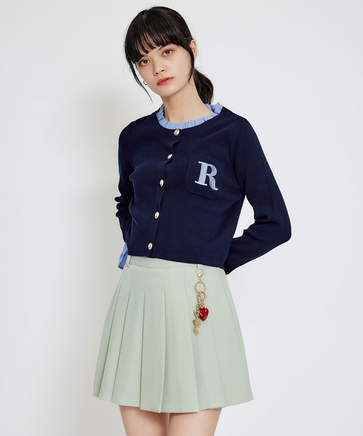 REDYAZEL×ハートチャームプリーツミニスカート